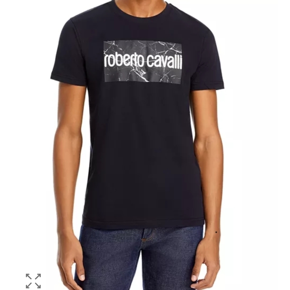 Roberto Cavalli Dark Tee with Logo
